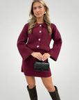 Elegantes Button - Down - Set mit A - Linien - Rock für Damen - Aurivio Mode