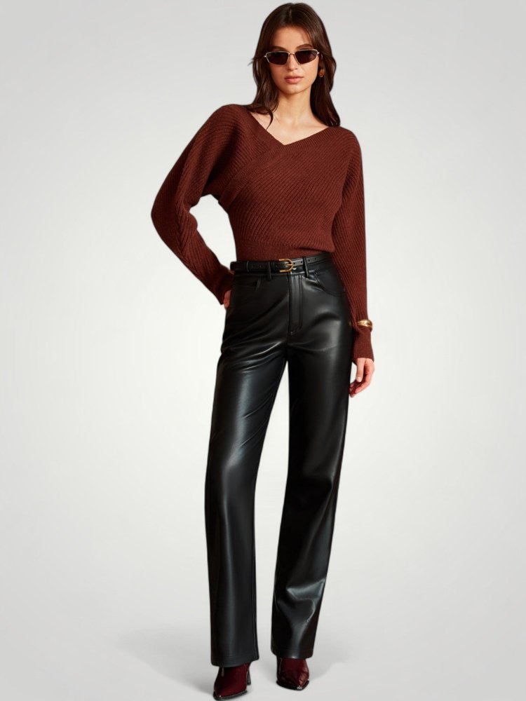 Langer Pullover mit Asymmetrischem Design - Aurivio Mode