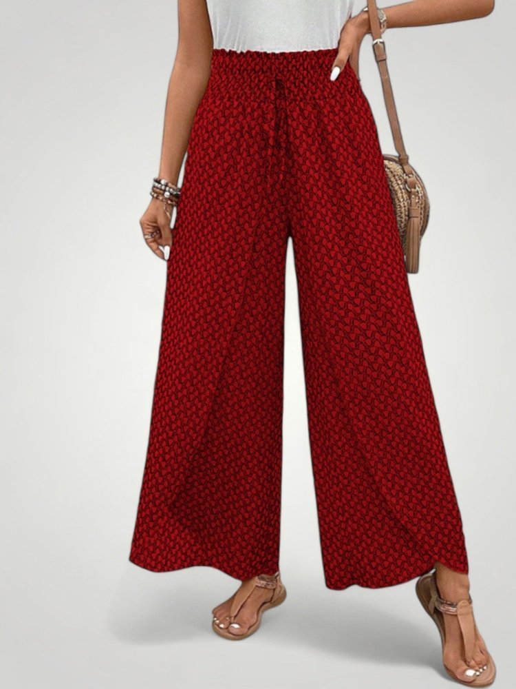 Ausgestellte Hosen mit Geometrischem Druck Stylish - Aurivio Mode