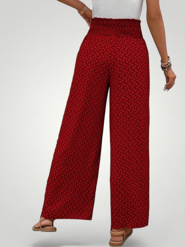 Ausgestellte Hosen mit Geometrischem Druck Stylish - Aurivio Mode