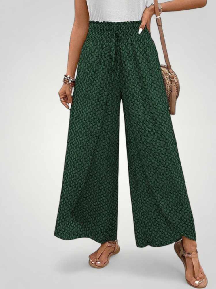 Ausgestellte Hosen mit Geometrischem Druck Stylish - Aurivio Mode