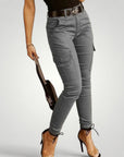 Cargo Jeans Damen Slim - Leg mit Funktionalen Taschen - Aurivio Mode