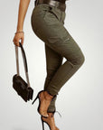 Cargo Jeans Damen Slim - Leg mit Funktionalen Taschen - Aurivio Mode