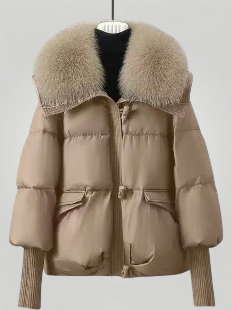 Elegante Damenjacke mit Pelzkragen für Winter - Aurivio Mode