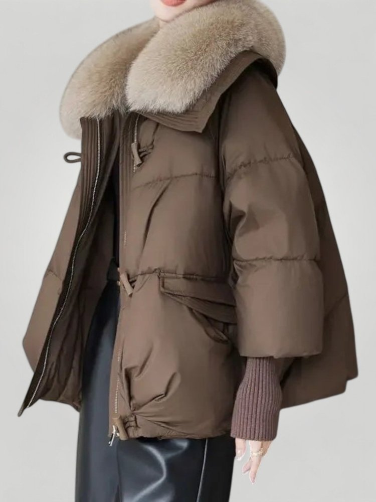 Elegante Damenjacke mit Pelzkragen für Winter - Aurivio Mode