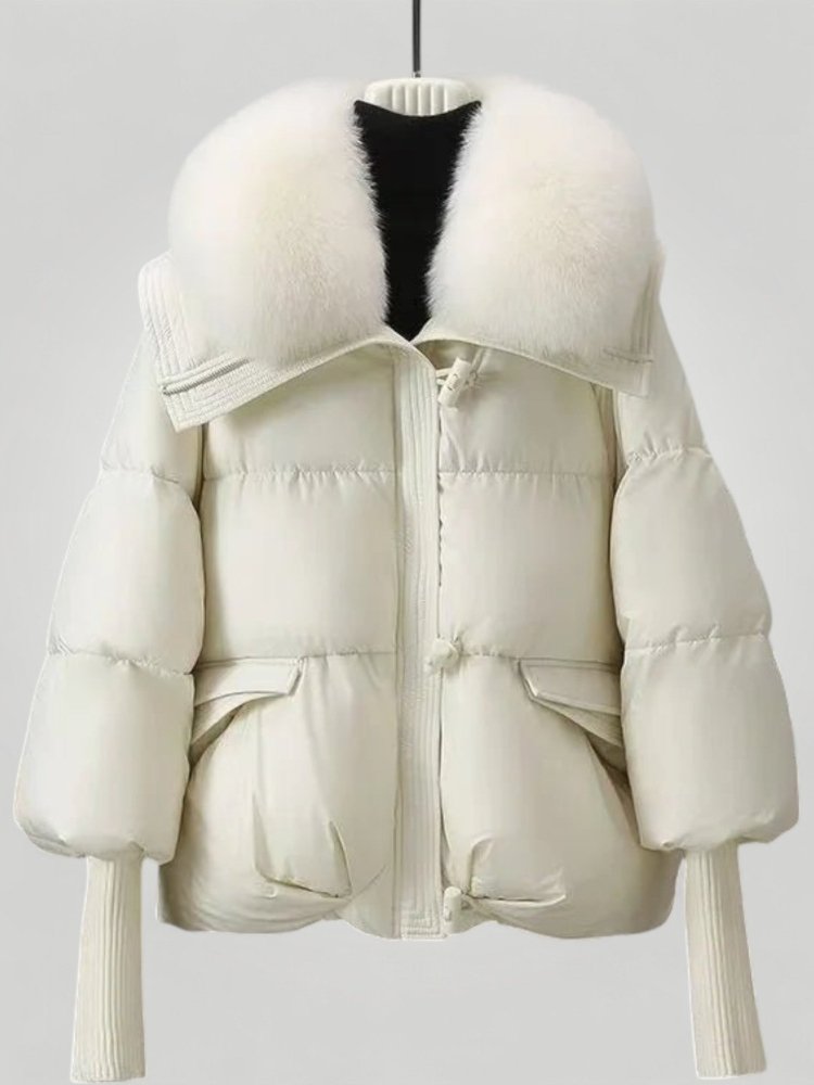 Elegante Damenjacke mit Pelzkragen für Winter - Aurivio Mode