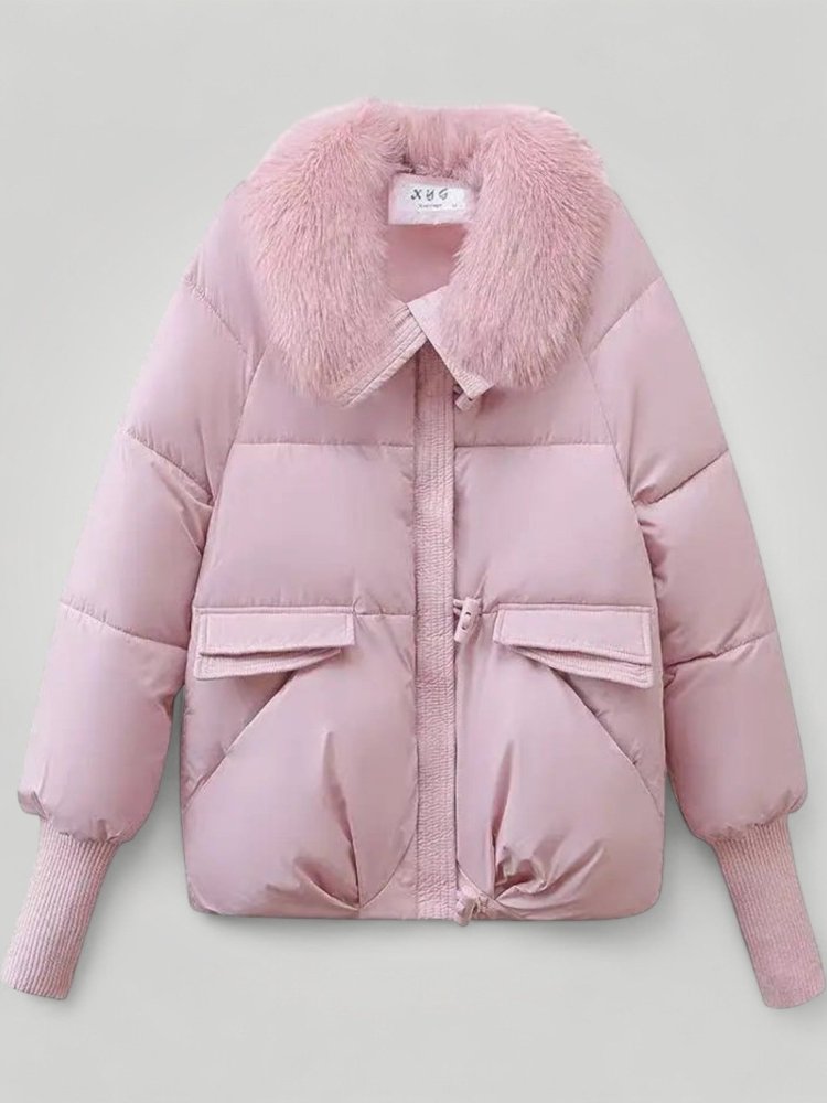 Elegante Damenjacke mit Pelzkragen für Winter - Aurivio Mode