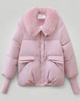 Elegante Damenjacke mit Pelzkragen für Winter - Aurivio Mode