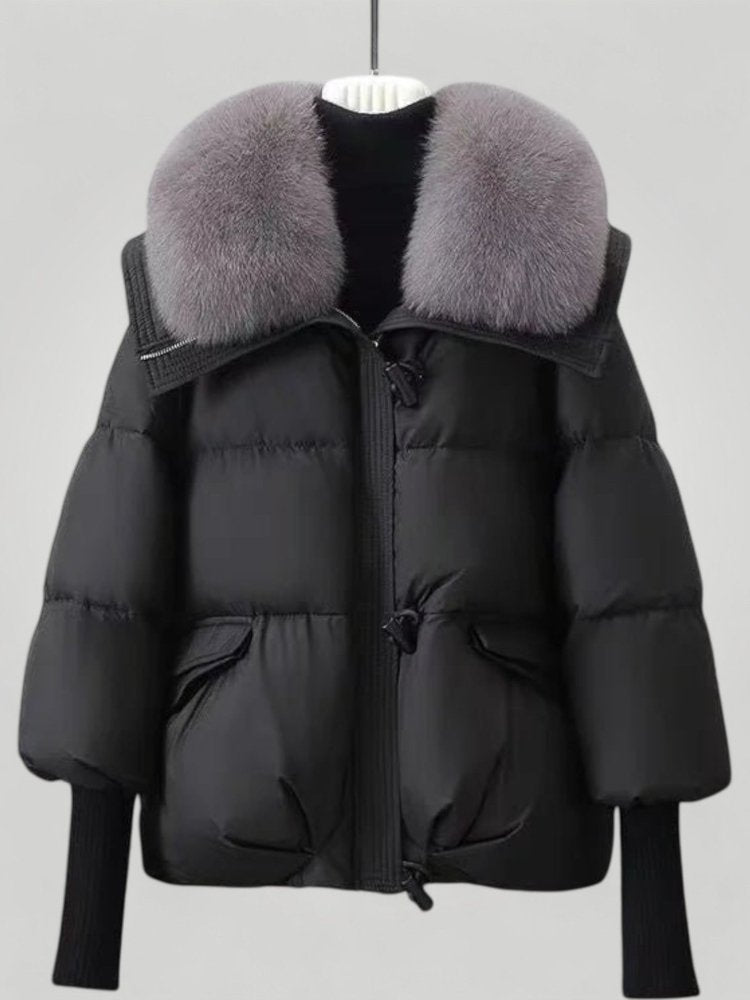 Elegante Damenjacke mit Pelzkragen für Winter - Aurivio Mode