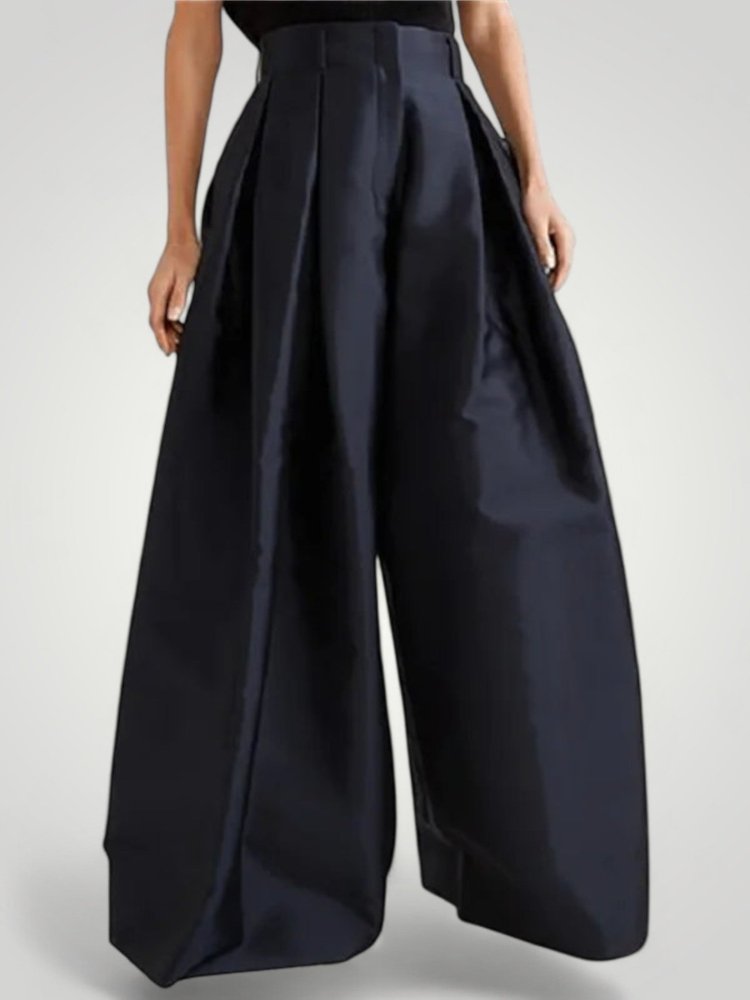 Elegante Hohe Taillenhose mit Bequemen Breiten Beinen - Aurivio Mode