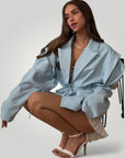 Eleganter Blazer mit Taillengürtel für stilvolle Auftritte - Aurivio Mode