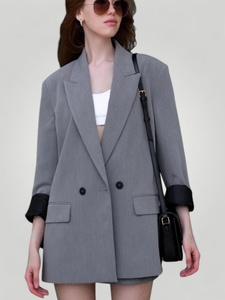 Eleganter Damenblazer im Doppelreiher - Stil - Aurivio Mode