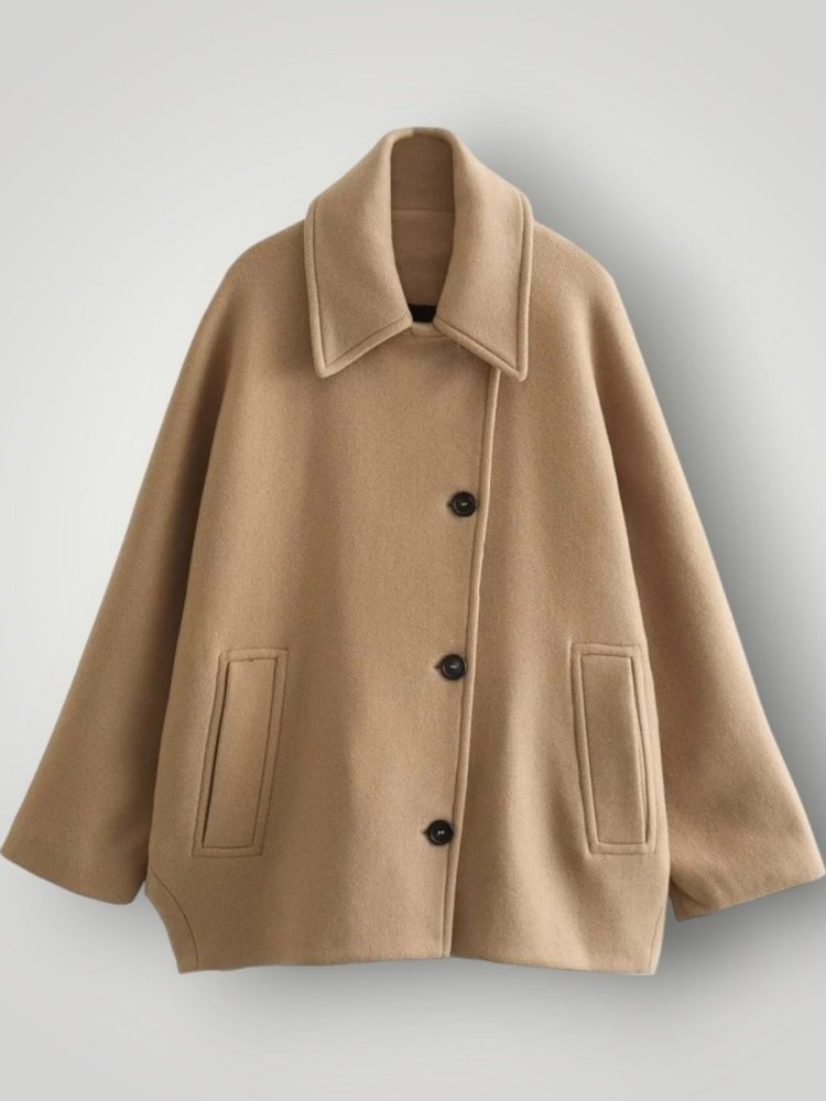 Eleganter Wollmantel für Damen mit schmeichelndem Schnitt - Aurivio Mode