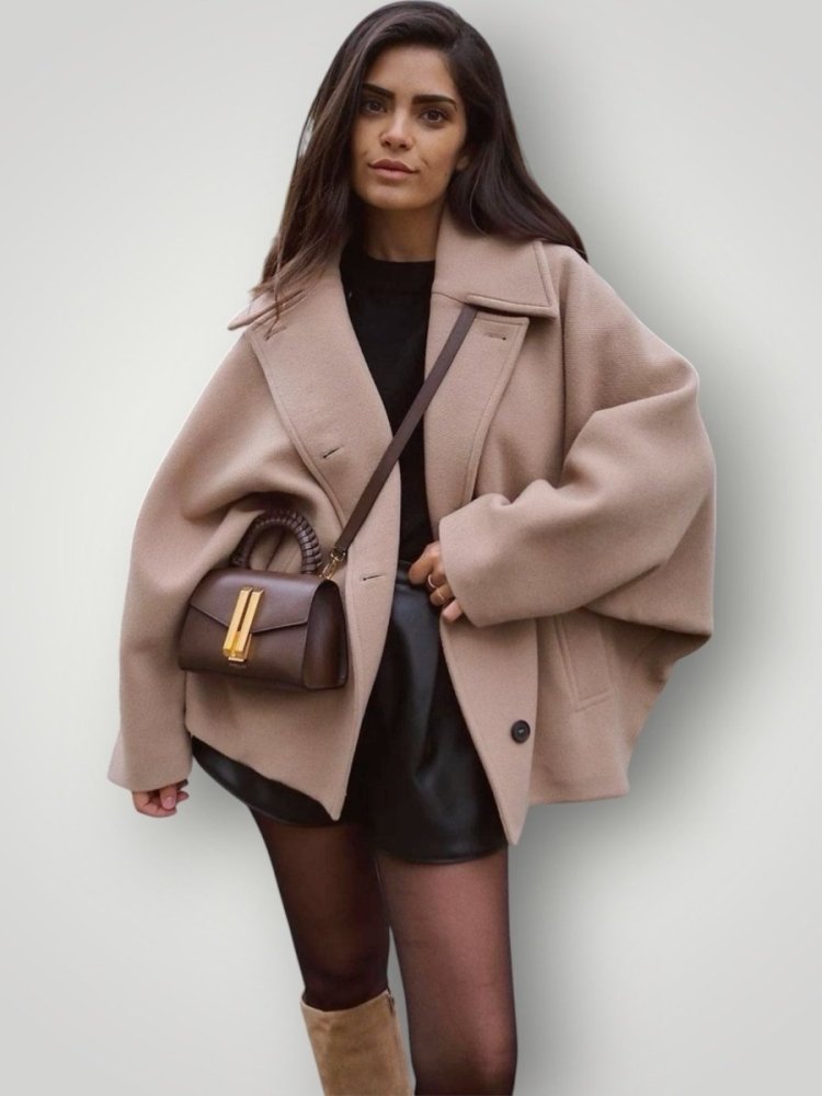 Eleganter Wollmantel für Damen mit schmeichelndem Schnitt - Aurivio Mode
