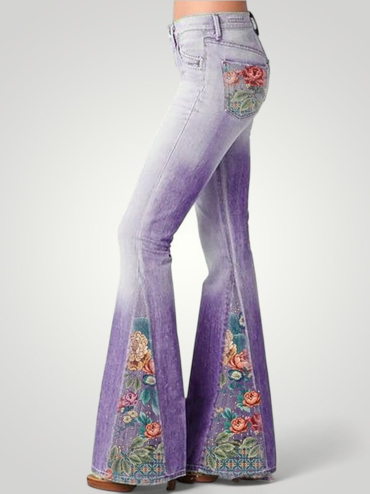 Flared Jeans Damen im Vintage - Chic für Komfort - Aurivio Mode