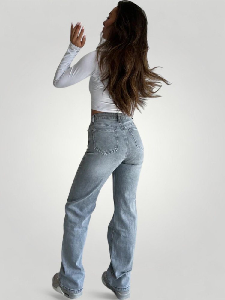 Hoch Elastische Damenjeans mit Schmeichelnder Silhouette - Aurivio Mode