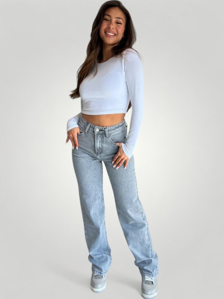Hoch Elastische Damenjeans mit Schmeichelnder Silhouette - Aurivio Mode