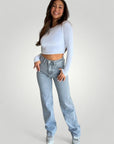 Hoch Elastische Damenjeans mit Schmeichelnder Silhouette - Aurivio Mode