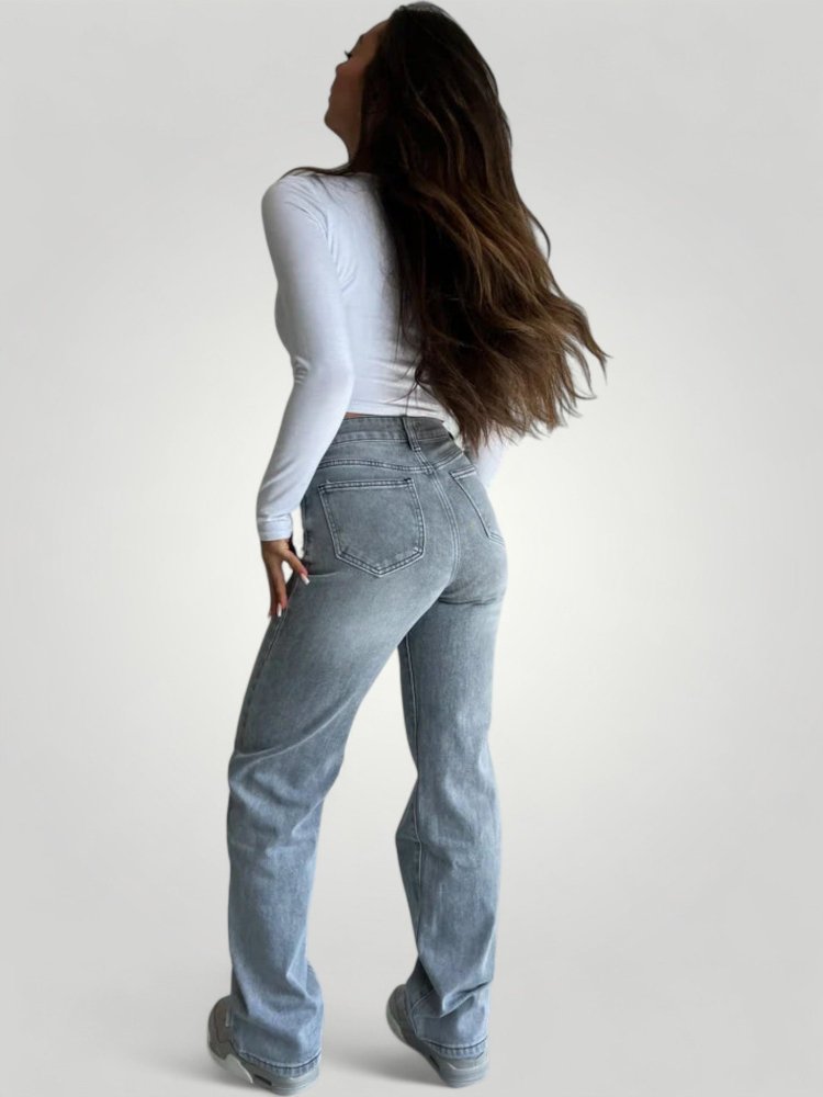 Hoch Elastische Damenjeans mit Schmeichelnder Silhouette - Aurivio Mode