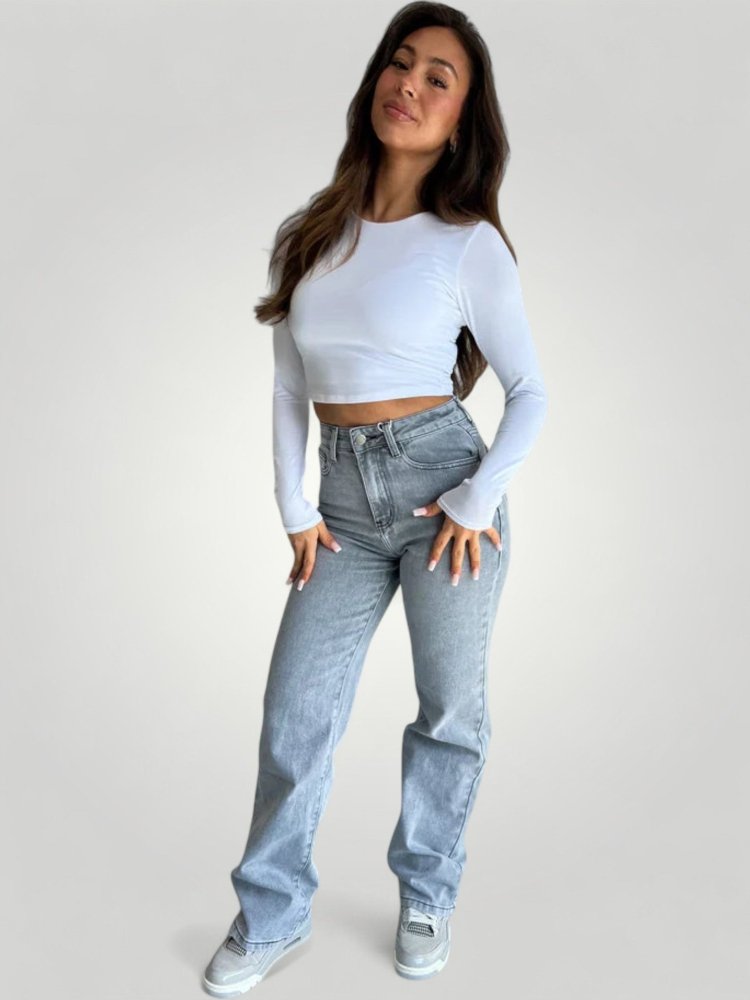 Hoch Elastische Damenjeans mit Schmeichelnder Silhouette - Aurivio Mode