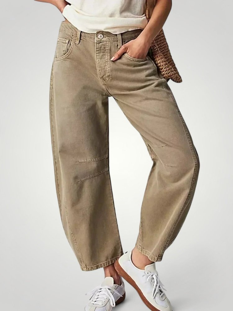 Hochtaillierte Elefantenbein - Jeans Damen mit Stil - Aurivio Mode