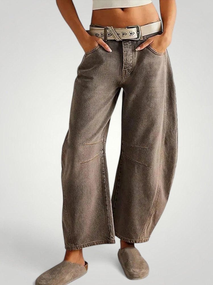 Hochtaillierte Elefantenbein - Jeans Damen mit Stil - Aurivio Mode