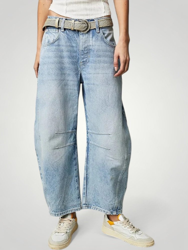 Hochtaillierte Elefantenbein - Jeans Damen mit Stil - Aurivio Mode