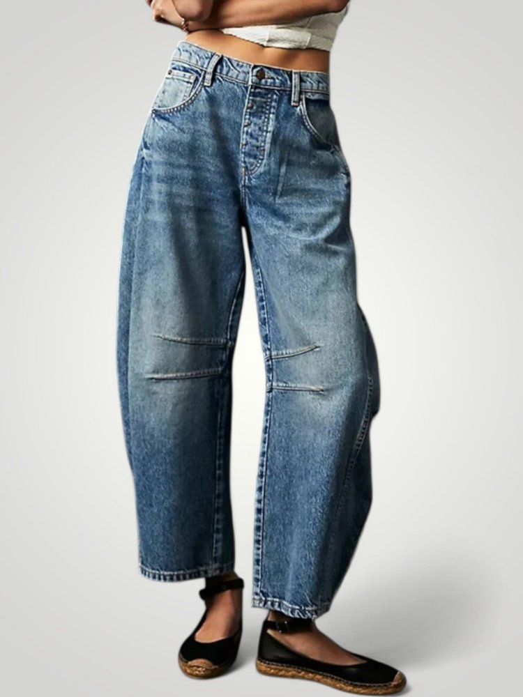 Hochtaillierte Elefantenbein - Jeans Damen mit Stil - Aurivio Mode