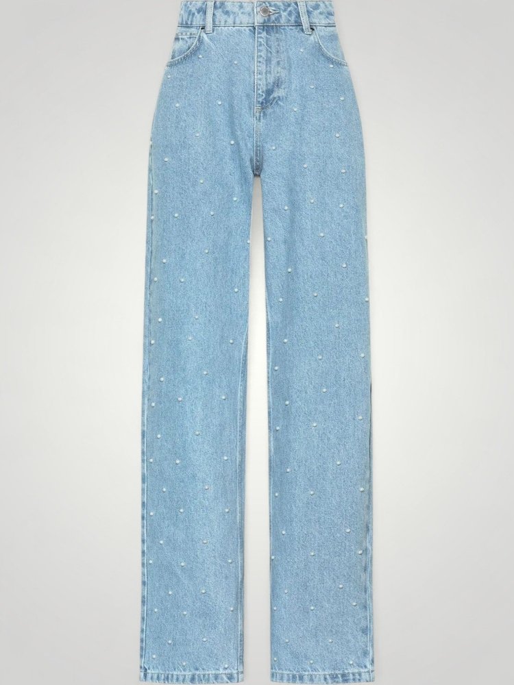 Hochtaillierte Glamour - Jeans mit Schmeichelhaftem Schnitt - Aurivio Mode