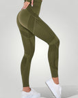 Hochtaillierte Sport Leggings Damen mit Anti - Cellulite - Effekt - Aurivio Mode