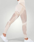 Hochtaillierte Sport Leggings Damen mit Anti - Cellulite - Effekt - Aurivio Mode