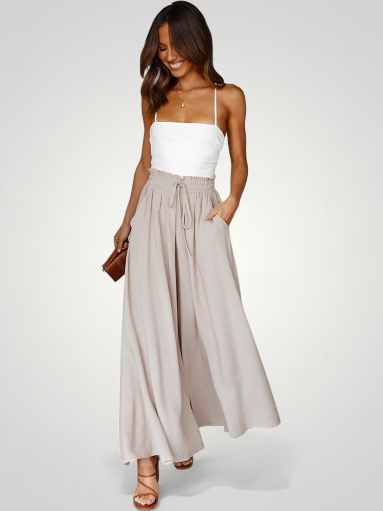 Hohe Taille Fluidhose Damen mit Schmeichelhaftem Schnitt - Aurivio Mode