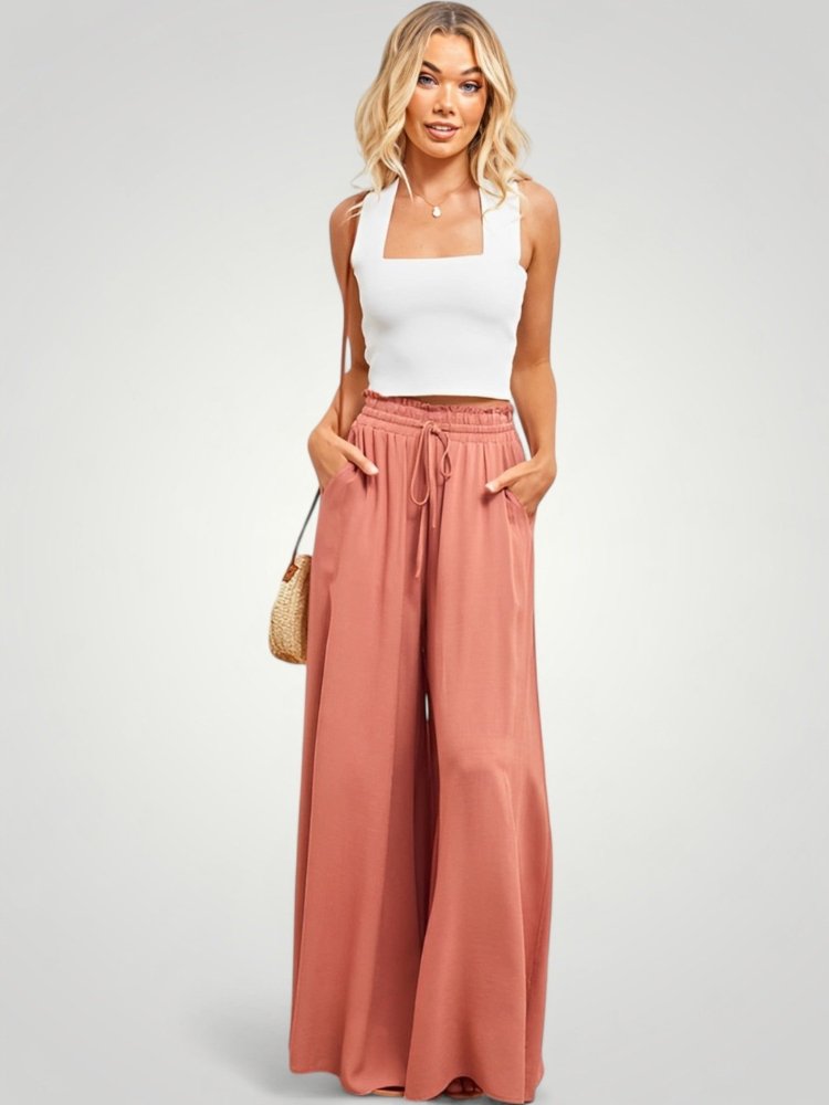 Hohe Taille Fluidhose Damen mit Schmeichelhaftem Schnitt - Aurivio Mode