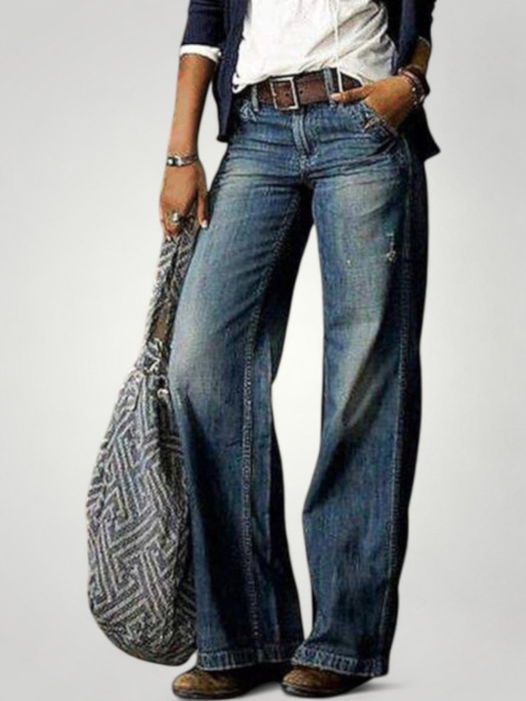 Hohe Taille Gerade Damenjeans für Eleganz - Aurivio Mode