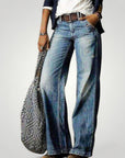 Hohe Taille Gerade Damenjeans für Eleganz - Aurivio Mode