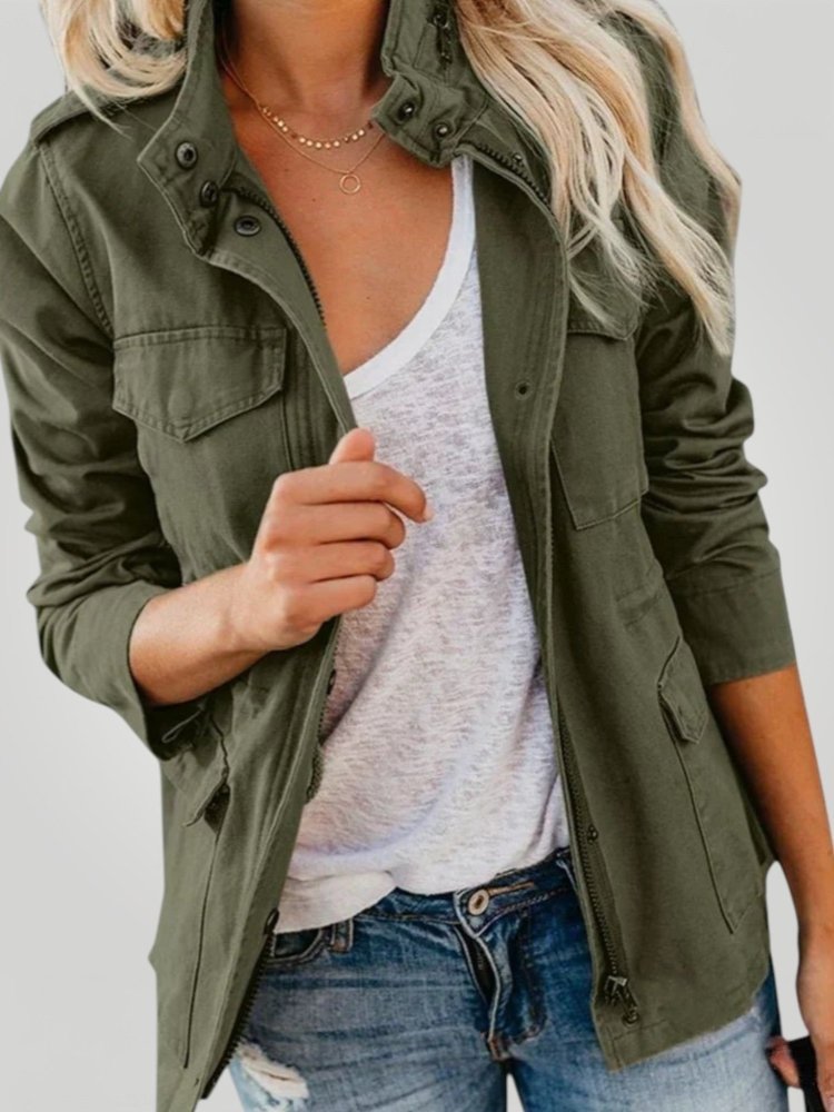 Modische Damenjacke mit Stehkragen für Komfort - Aurivio Mode