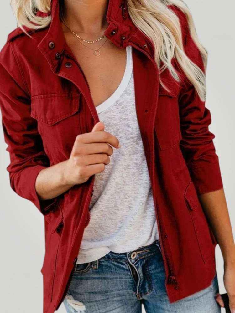 Modische Damenjacke mit Stehkragen für Komfort - Aurivio Mode