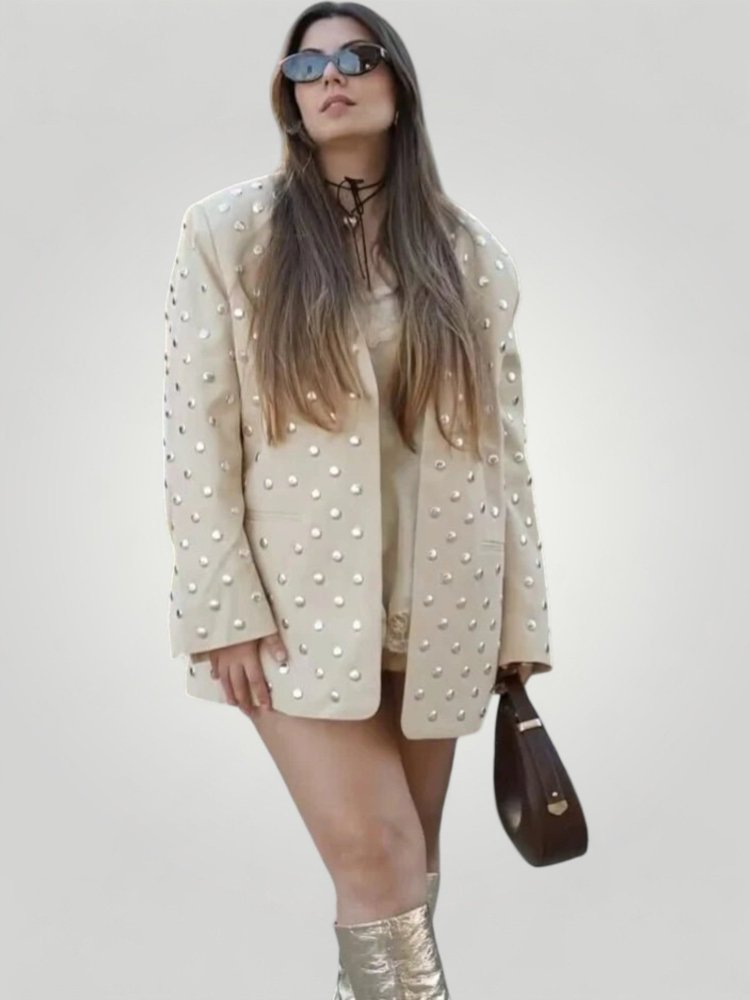 Polka Dot Blazer für Lässigen Chic - Aurivio Mode