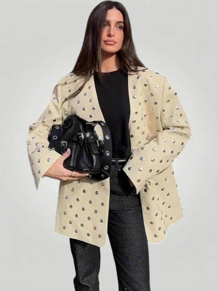 Polka Dot Blazer für Lässigen Chic - Aurivio Mode