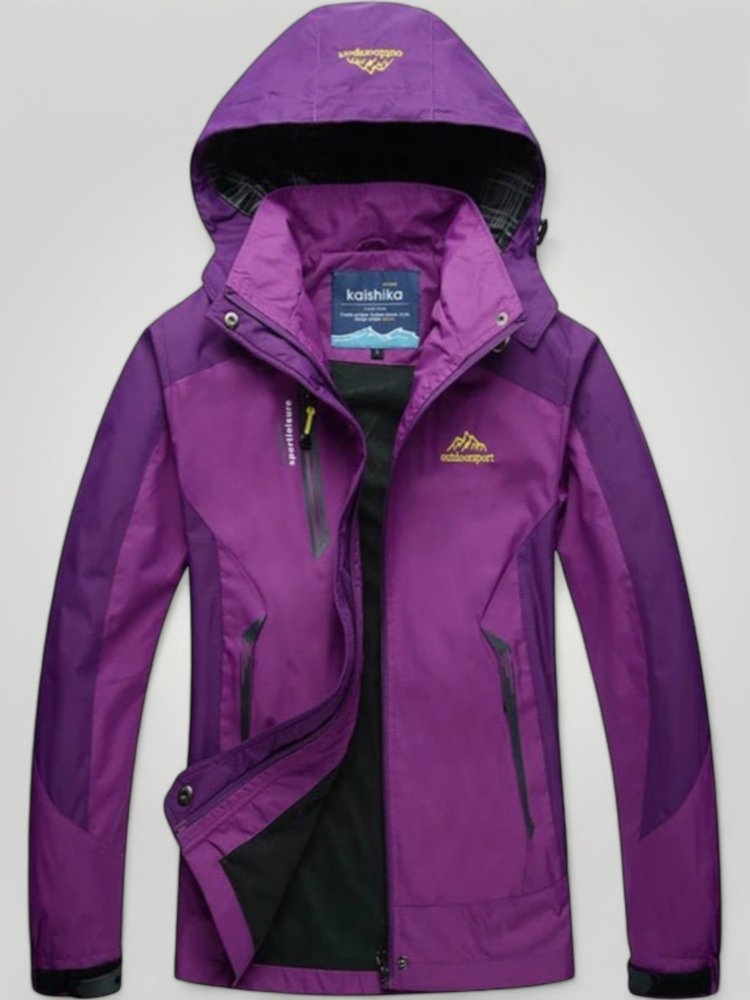Wanderjacke Damen Wasserdicht Atmungsaktiv Lila - Aurivio Mode