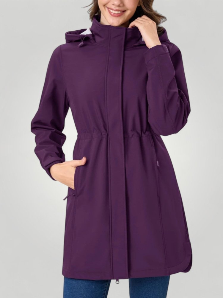 Wasserfeste Damenjacke mit Abnehmbarer Kapuze - Aurivio Mode