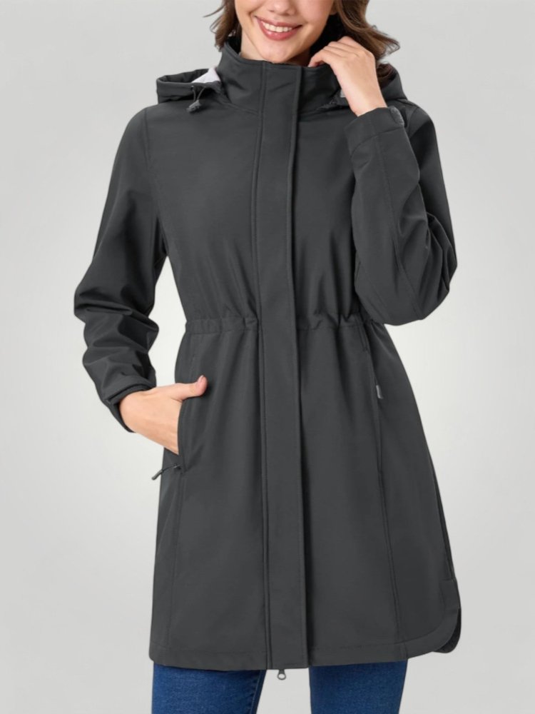 Wasserfeste Damenjacke mit Abnehmbarer Kapuze - Aurivio Mode