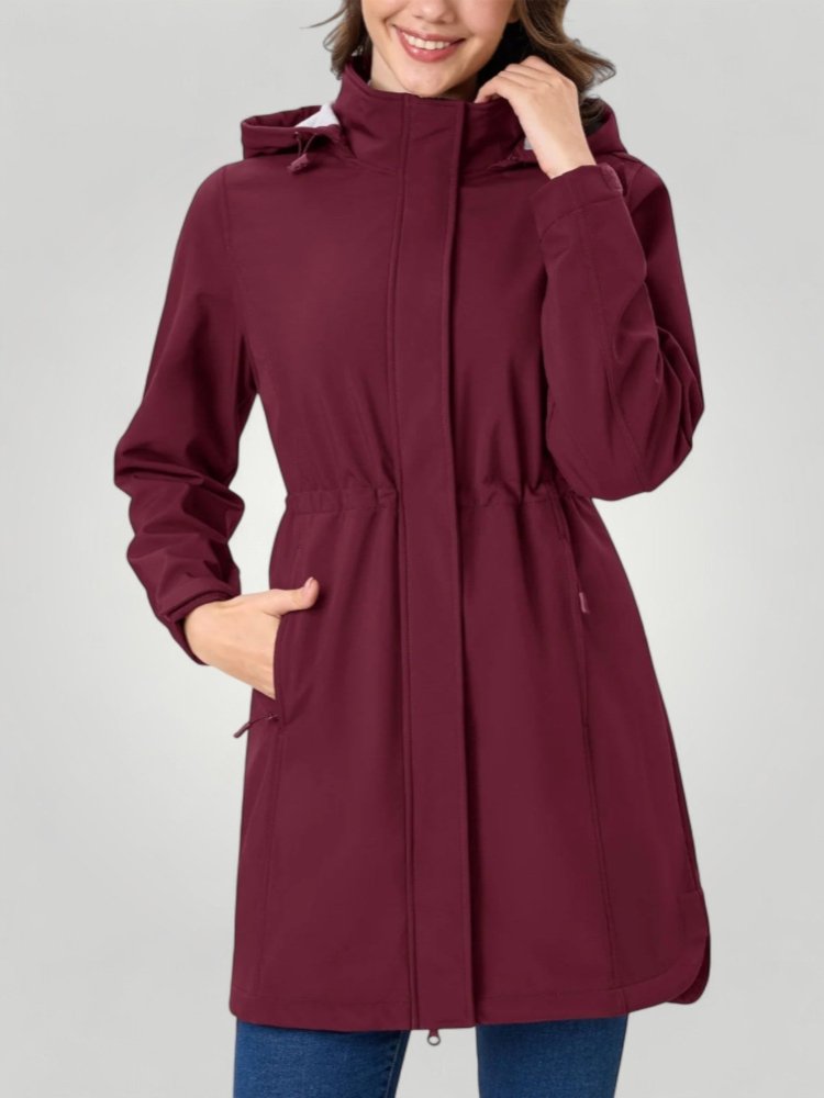 Wasserfeste Damenjacke mit Abnehmbarer Kapuze - Aurivio Mode